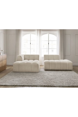 Canapé d’angle modulable Annecy - Beige - 3 places - En tissu bouclette