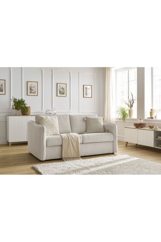 Canapé convertible Lenny - Beige - Couchage 133 x 195 cm