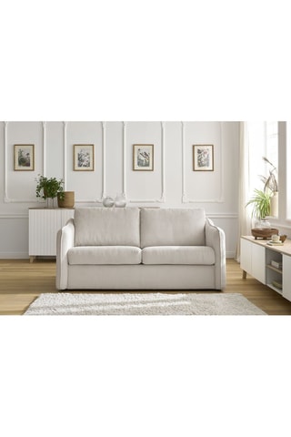 Canapé convertible Lenny - Beige - Couchage 133 x 195 cm