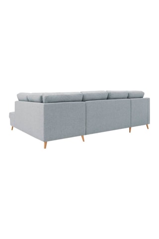 Canapé d'angle gauche panoramique convertible Sweden - Gris - Couchage 260 x 130 cm