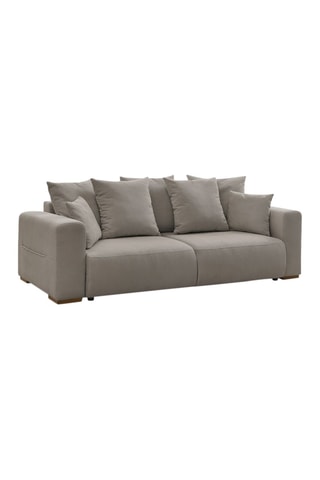 Canapé droit convertible Sidonie - Taupe - Couchage 152 x 190 cm
