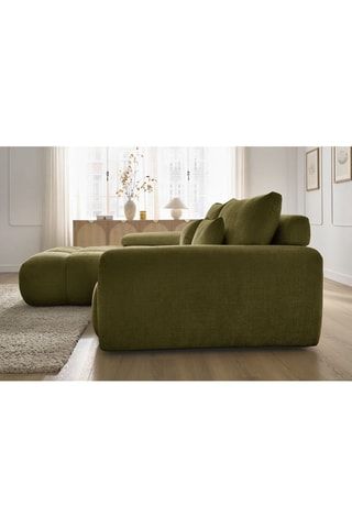 Hoekzetel Links Ivane - Kaki - 3 Zitplaatsen - Getextureerde stof