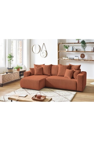 Hoekslaapzetel Links/Rechts Envy - Terracotta - Slaapoppervlak 231 x 130 cm