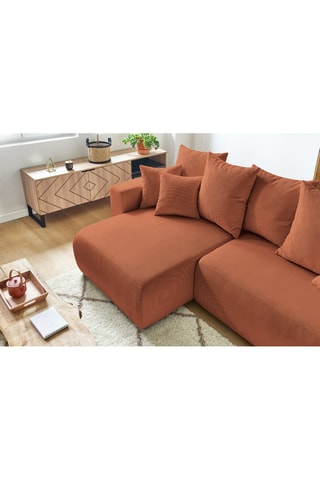 Hoekslaapzetel Links/Rechts Envy - Terracotta - Slaapoppervlak 231 x 130 cm