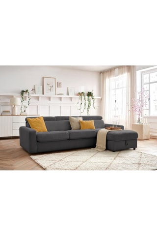 Hoekslaapzetel Links/Rechts Monaco - Antraciet - Slaapoppervlak 190 x 140 cm