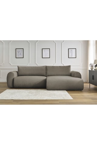 Hoekslaapzetel Rechts Lucien - Taupe - Slaapoppervlak 250 x 150 cm