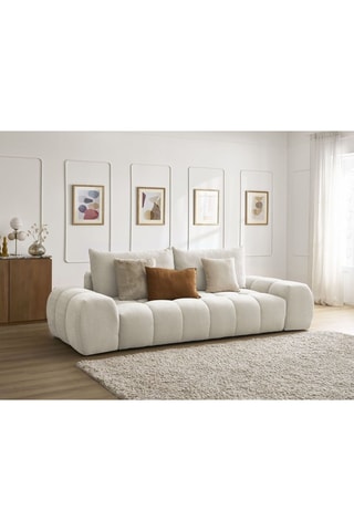 Rechte Slaapzetel Everest - Beige - 3 Zitplaatsen - Polyester - Slaapoppervlak 197 x 153 cm