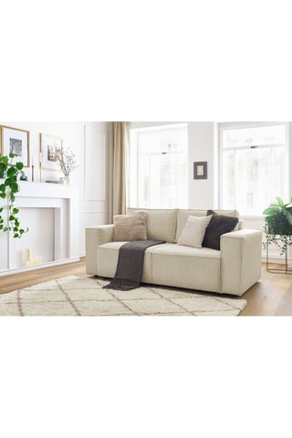 Zetel Nihad - Beige - 2 Zitplaatsen - Geribd velours.