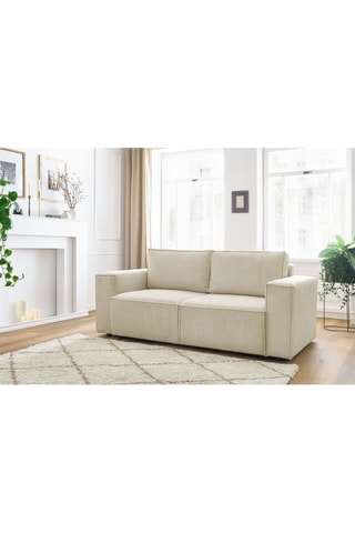 Zetel Nihad - Beige - 2 Zitplaatsen - Geribd velours.