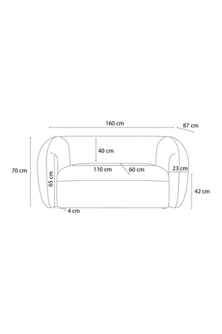 Zetel Celine - Groen - 2 Zitplaatsen - Stof
