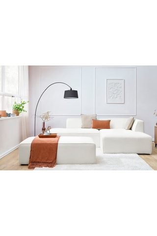 Hoekzetel Rechts en Poef Megeve - Gebroken Wit