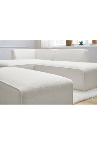 Hoekzetel Rechts en Poef Megeve - Gebroken Wit