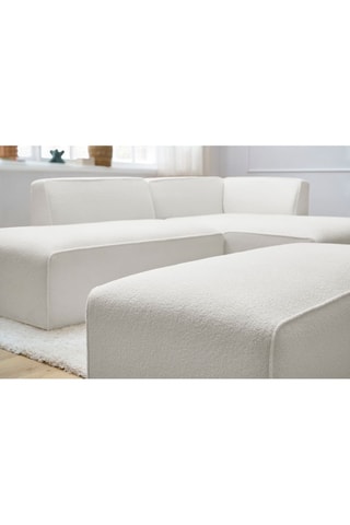 Hoekzetel Rechts en Poef Megeve - Gebroken Wit