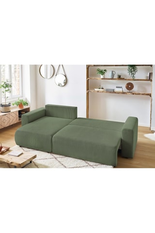 Hoekslaapzetel Links/Rechts Envy - Kaki - Slaapoppervlak 231 x 130 cm