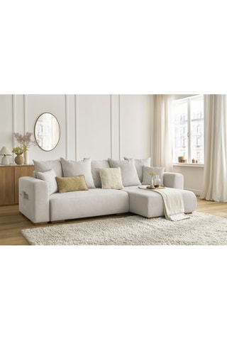 Hoekslaapzetel Links/Rechts Sidonie - Beige - Slaapoppervlak 231 x 133 cm