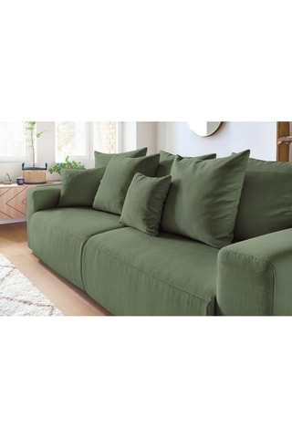 Slaapzetel en Poef Envy - Groen - Slaapoppervlak 152 x 190 cm