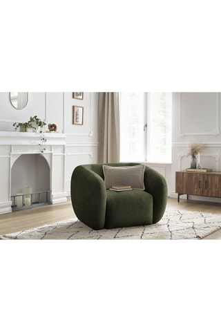 Fauteuil Céline - Donkergroen Getextureerd stof