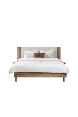 Lit Lior - Beige et imitation bois