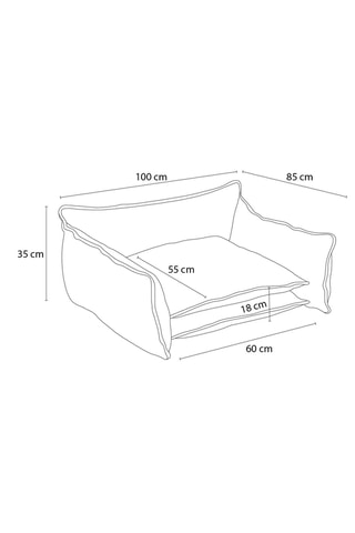 Panier pour chien Pluto – Marron - En velours côtelé - XL