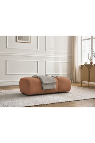 Pouf Pamira - Marron - En tissu bouclette