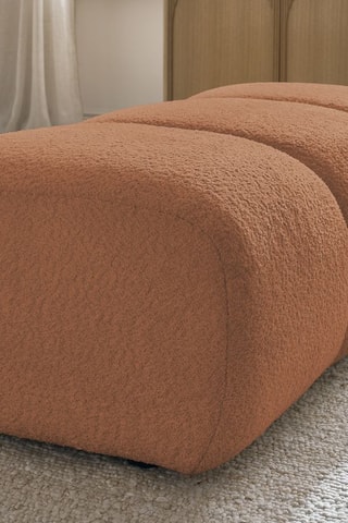 Pouf Pamira - Marron - En tissu bouclette