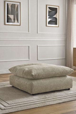 Pouf Neil - Beige - En tissu texturé 