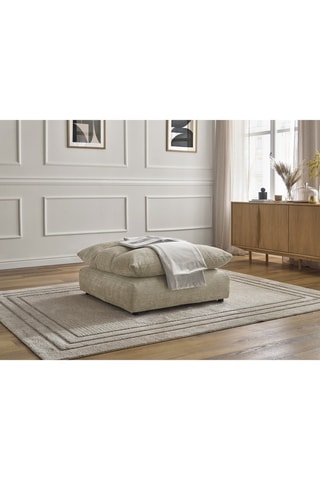 Pouf Neil - Beige - En tissu texturé 