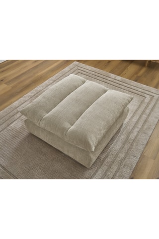 Pouf Neil - Beige - En tissu texturé 