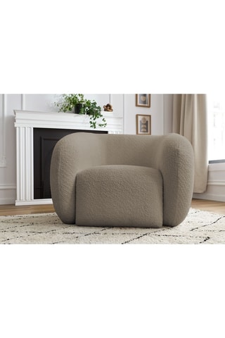 Fauteuil Celine – Taupe - En tissu bouclette