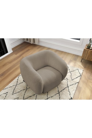 Fauteuil Celine – Taupe - En tissu bouclette