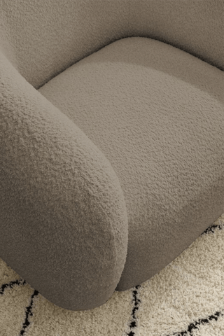 Fauteuil Celine – Taupe - En tissu bouclette
