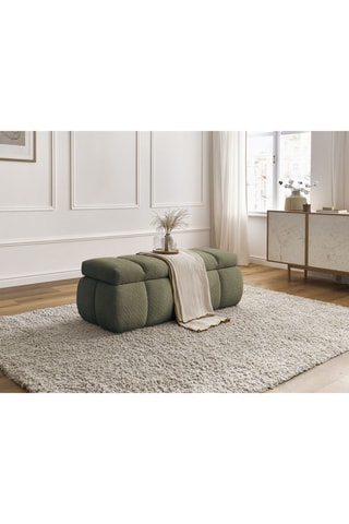 Banc-coffre Denali - Kaki - Tissu bouclette - 146 x 56 x 52 cm