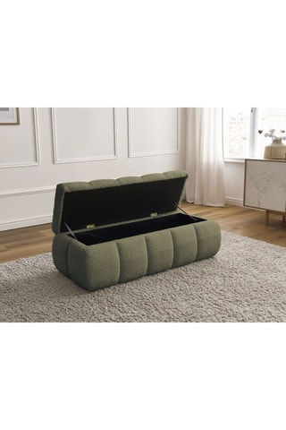 Banc-coffre Denali - Kaki - Tissu bouclette - 146 x 56 x 52 cm