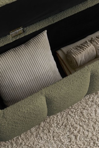 Banc-coffre Denali - Kaki - Tissu bouclette - 146 x 56 x 52 cm