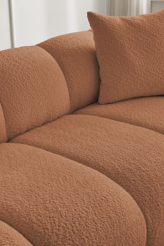 Canapé Pamira - Orange - 2 places - En tissu bouclette