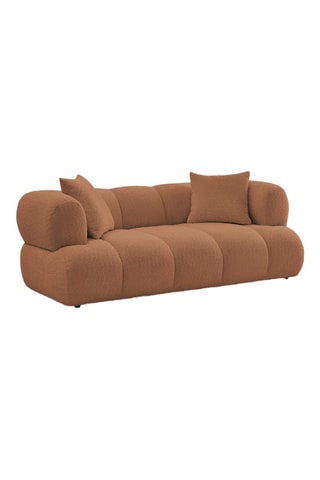 Canapé Pamira - Orange - 2 places - En tissu bouclette