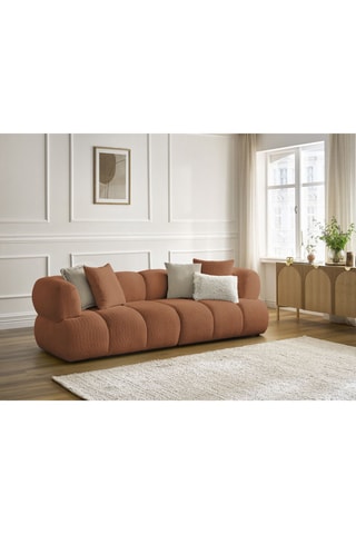 Canapé Pamira - Marron - 3 places - En tissu bouclette