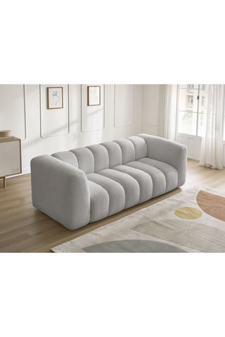 Canapé Talia - Gris clair - 3 places - En tissu bouclette