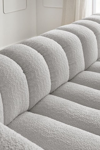 Canapé Talia - Gris clair - 3 places - En tissu bouclette
