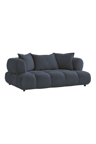 Canapé Alya - Bleu foncé - 2 places - En tissu bouclette