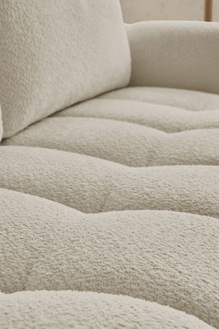 Canapé convertible Fuji - Beige - 3 places - En tissu bouclette