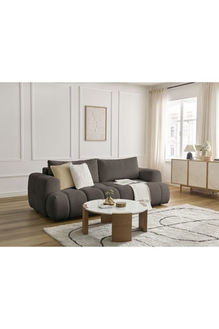 Canapé convertible Fuji - Gris foncé - 3 places - En tissu bouclette