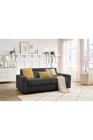 Canapé convertible Monaco - Gris foncé - 3 places - En tissu velours côtelé