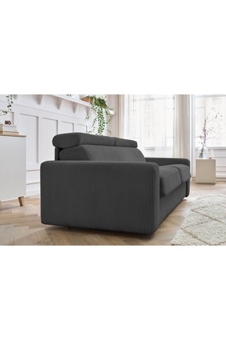 Canapé convertible Monaco - Gris foncé - 3 places - En tissu velours côtelé