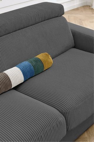 Canapé convertible Monaco - Gris foncé - 3 places - En tissu velours côtelé