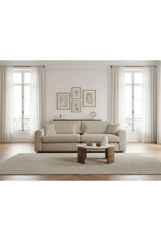 Canapé Belmont – Beige - 2 places - En tissu bouclette doux