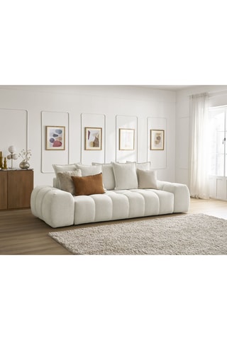 Canapé convertible Everest - Beige - 3 places - Couchage 197 x 153 cm - En tissu chiné doux