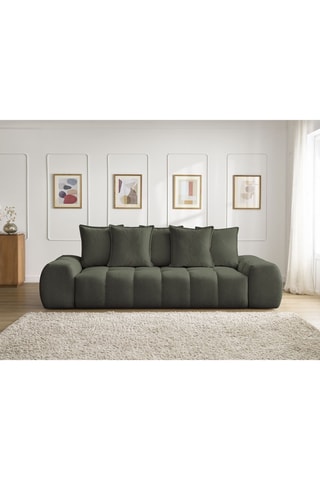 Canapé convertible Everest - Vert foncé - 3 places - En tissu chiné