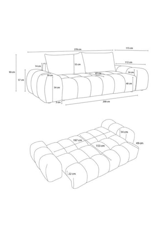 Canapé convertible Everest - Vert foncé - 3 places - En tissu chiné