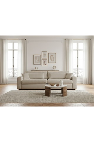 Canapé Belmont – Beige - 3 places - En tissu bouclette doux